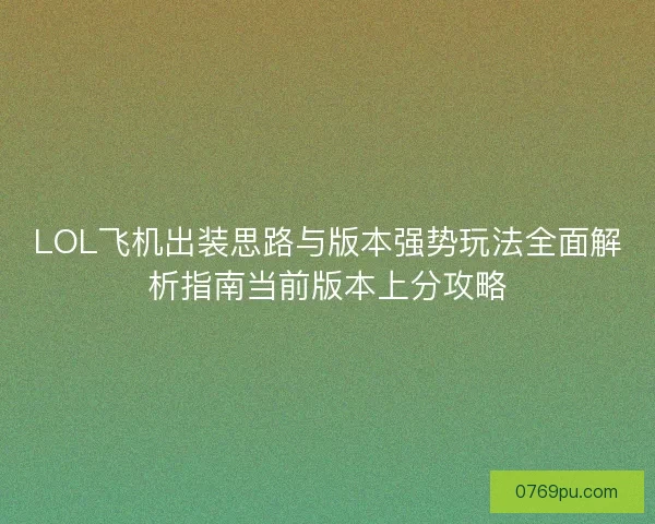 LOL飞机出装思路与版本强势玩法全面解析指南当前版本上分攻略
