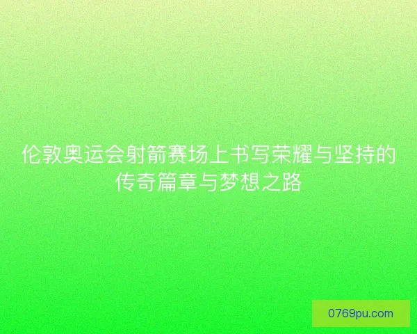 伦敦奥运会射箭赛场上书写荣耀与坚持的传奇篇章与梦想之路